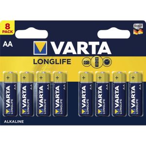 BATTERI VARTA LONGLIFE AA 8 STK.