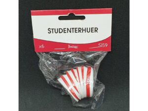STUDENTERHUER RØD/BLÅ 6 STK