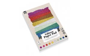 BLOK GLITTER KARTON A4 180 GR. ASS. FARVER 10 ARK