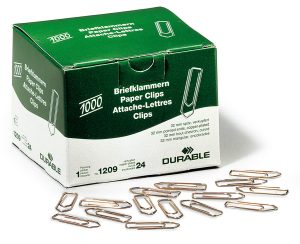 CLIPS DURABLE 32MM KOBBERBELAGT 1000 STK