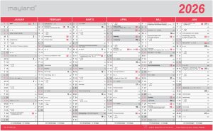 MAYLAND 2026 VÆGKALENDER STOR