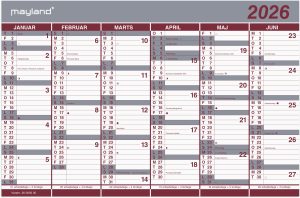 MAYLAND 2026 VÆGKALENDER DOBBELT