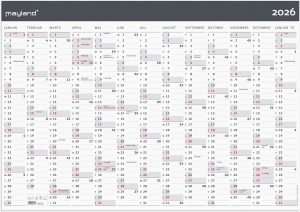 MAYLAND 2026 VÆGKALENDER KÆMPE MODE