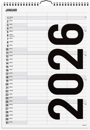 MAYLAND 2026 VÆGKALENDER  BLACK & WHITE