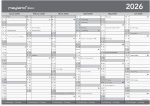 MAYLAND 2026 BASIC VÆGKALENDER A3