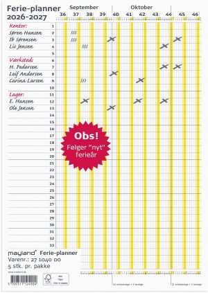 MAYLAND 2026/2027 FERIEPLANNER