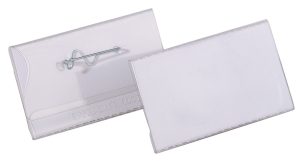 Navneskilt m nål 40x75 mm