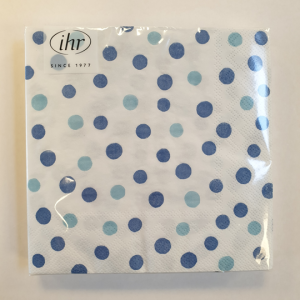 SERVIETTER 33X33 IHR HAPPY DOTS BLÅ