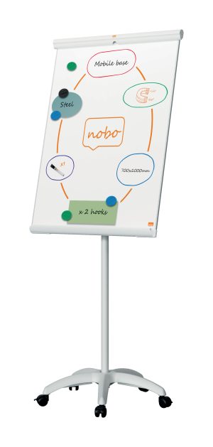 Nobo Premium Plus mobil flipover med magnetisk stål whiteboardtavle