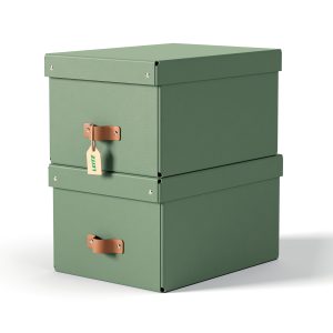 Leitz Puro opbevaringsboks med låg, medium, 17 L, 100% recirkuleret karton, pakke a 2 stk