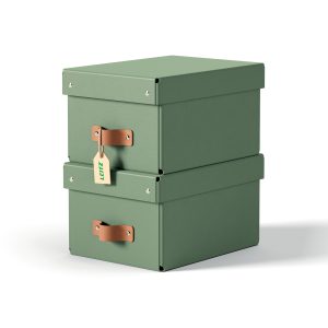 Leitz Puro opbevaringsboks med låg, small, 7 L, 100 % recirkuleret karton, pakke med 2 stk