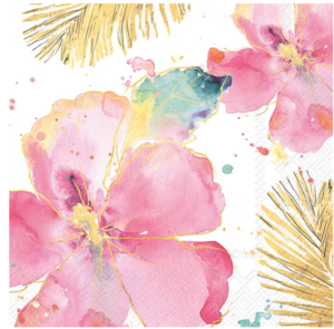 SERVIETTER 33X33 IHR FLAMINGO FEVER FLOWER