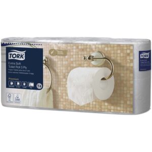 TOILETPAPIR T4 TORK PREMIUM 3-LAGS HVID 19,1M
