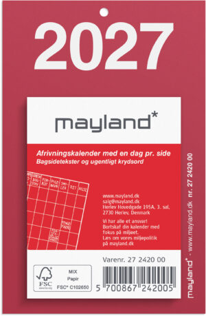 MAYLAND 2027 AFRIVNING LILLE  4,9X6,4 CM